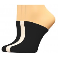 FootGalaxy Premium Clog Socks 3 Pair, Black/Black/White