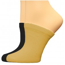 FootGalaxy Premium Clog Socks 2 Pair, Nude/Black