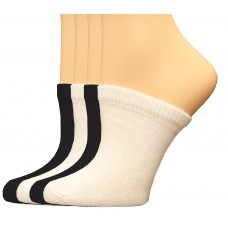 FootGalaxy Premium Clog Socks 4 Pair, White/Black