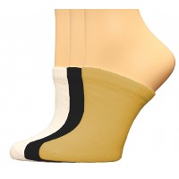 FootGalaxy Premium Clog Socks 3 Pair, Black/White/Nude