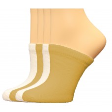 FootGalaxy Premium Clog Socks 4 Pair, Nude/White