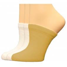 FootGalaxy Premium Clog Socks 3 Pair, White/White/Nude