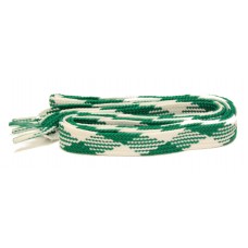 FootGalaxy High Quality Fat Laces For Boots And Shoes, Kellygreen-White-Argyle