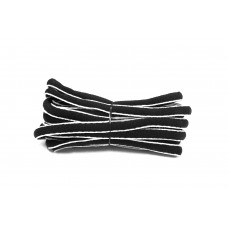 FootGalaxy Oval Laces For Boots And Shoes, Black with White Pipe
