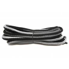 FootGalaxy Oval Laces For Boots And Shoes, Grey and Black Stripe