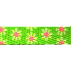 FootGalaxy Green with Flowers Printed Shoe Laces