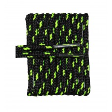 FootGalaxy High Quality Round Laces For Boots And Shoes, Black With Neon Yellow Chip