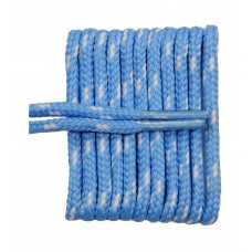 FootGalaxy High Quality Round Laces For Boots And Shoes, Carolina Blue With White Chip
