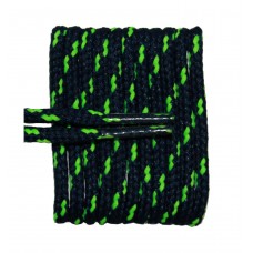 FootGalaxy High Quality Round Laces For Boots And Shoes, Navy With Neon Green Chip