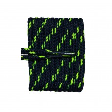 FootGalaxy High Quality Round Laces For Boots And Shoes, Navy With Neon Yellow Chip